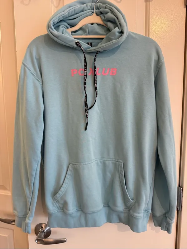 Pitchers Only PO Klub Blue & Pink Oversized Hoodie Size Small - Image 2
