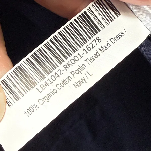 Quince Navy 100% Organic Cotton‎ Poplin Tiered Maxi Dress Large RK001-16278 - Image 8