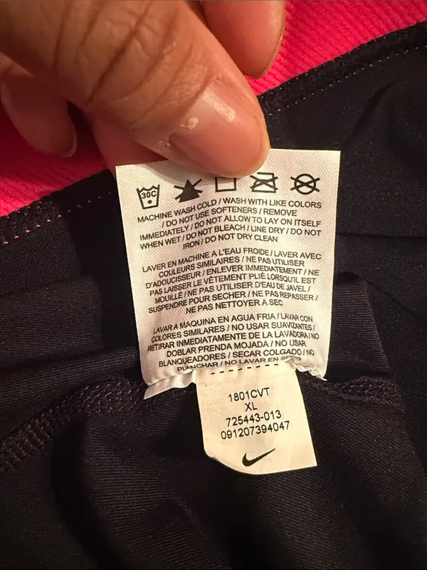 Nike Pro Black Bike Shorts with Pink Waistband Dri fit extra large spandex - Image 7