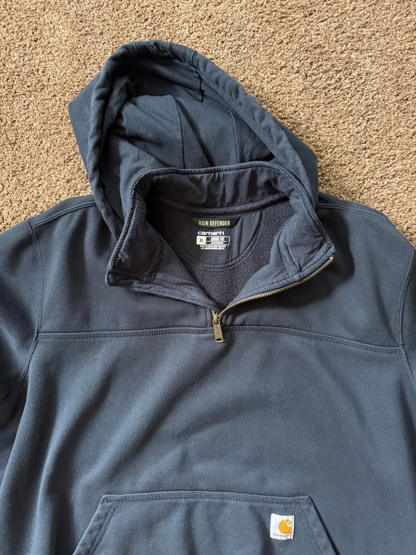 Carhartt Men's Rain Defender Paxton Heavyweight Hooded Quarter Zip Mock Sweatshirt - Image 3