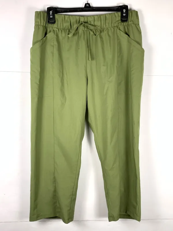 Reel Legends Olive Green Wide-Leg Crop Pants - Image 9
