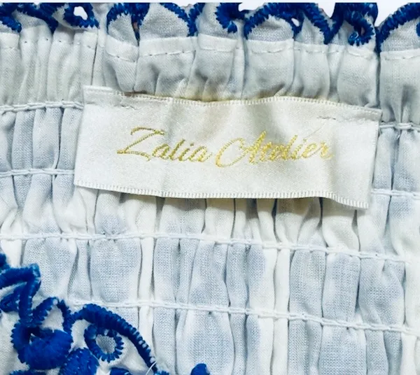 Zaria Atelier Strapless Mini Dress Blue - Image 3