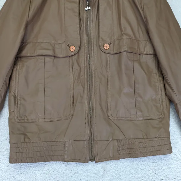 Schott Sportswear Genuine Leather Bomber Jacket‎ Womens Size 40 Brown - Image 4