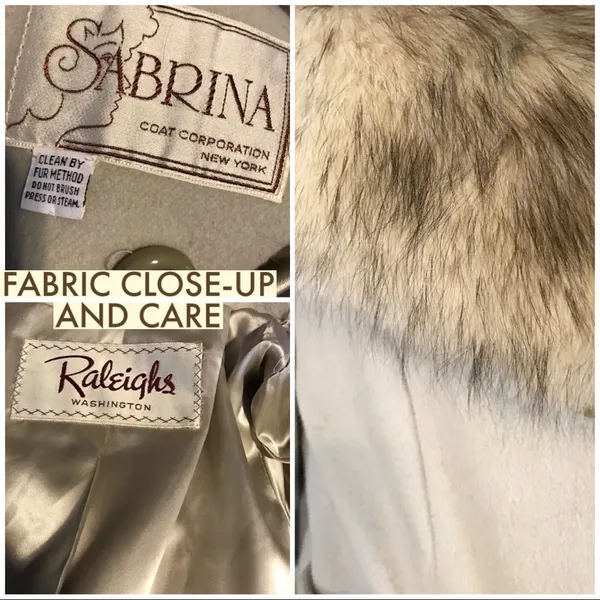 Vintage Circa 1970'S Sabrina Gray Wool W/Fox Fur Collar Coat (S) - Image 10