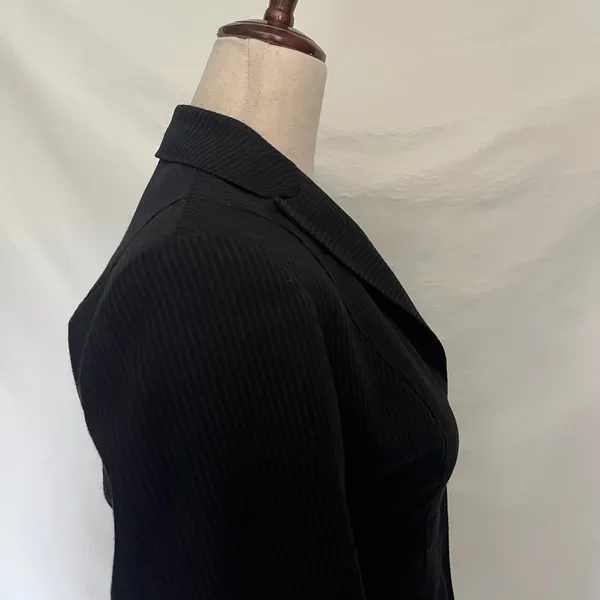 Y2K Anne Klein Pinstripe Womens Blazer Sz OP Career Quiet Luxury Academia Gray - Image 13