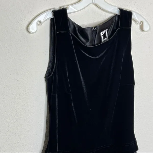 Vintage Tadashi‎ Velvet Dress Black - Image 5