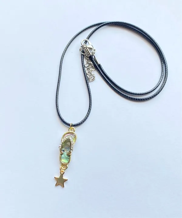 Handmade cute boho beach shell flip flops sandal necklace🌟 - Image 5
