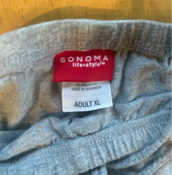 Sonoma life+style Women's Gray Lounge Shorts XL Polyester Drawstring Logo - Image 2