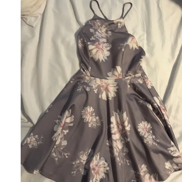 TRAC Skater Dress Floral Mauve Pink‎ Spaghetti Strap NWT Romantic Small - Image 2