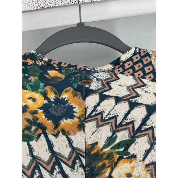 O'Neill Womens Kimono Cardigan Mixed Floral Geometric Print Multicolor M/L - Image 4