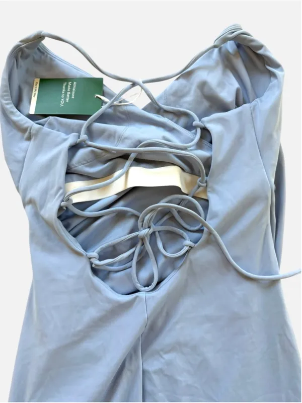 *Halara SoftlyZero Airy Crossover Ruched Lace Up Bodycon InstantCool Dress S - Image 5