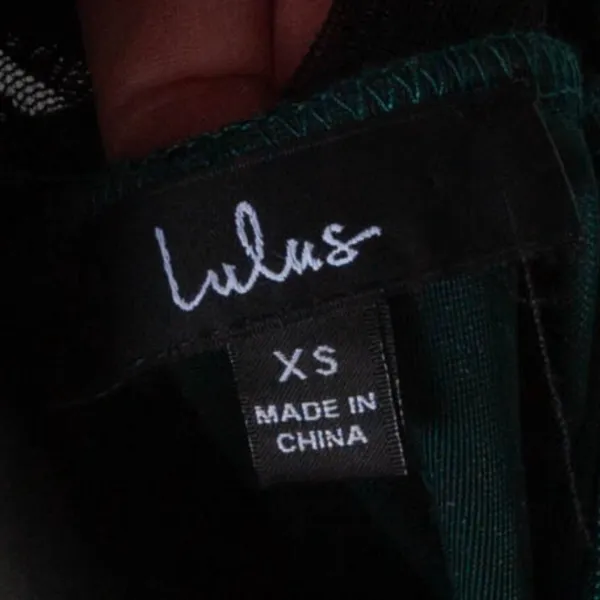 Lulus All The Luxe One Shoulder Green Velvet Lace Mini‎ Tulip Dress Womens XS - Image 10