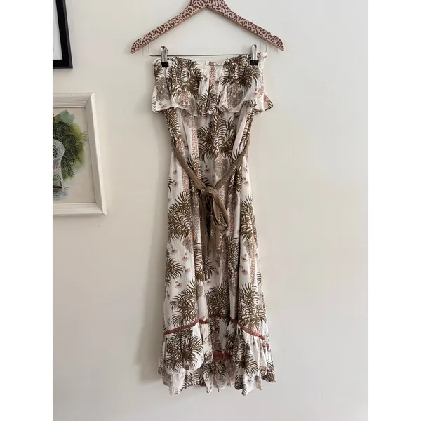 TIGERLILY Anthropologie Gwendolyn Strapless Maxi Dress Size 6 - Image 3