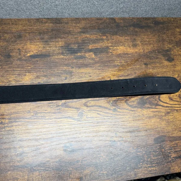 Black Suede Leather Belt‎ Small Covered Buckle Vintage Style Y2K Boho - Image 3