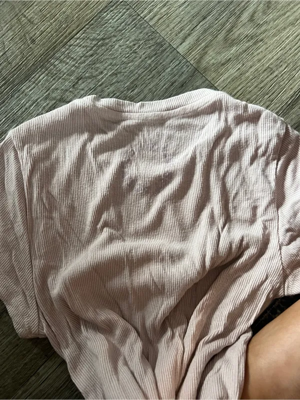 SET ACTIVE Women's Short Sleeve Ribbed Tee in pale pink - Image 11