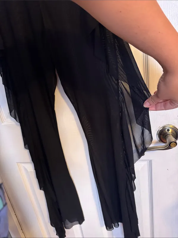 Sheer Black Cover Up Pants Size L - Image 3