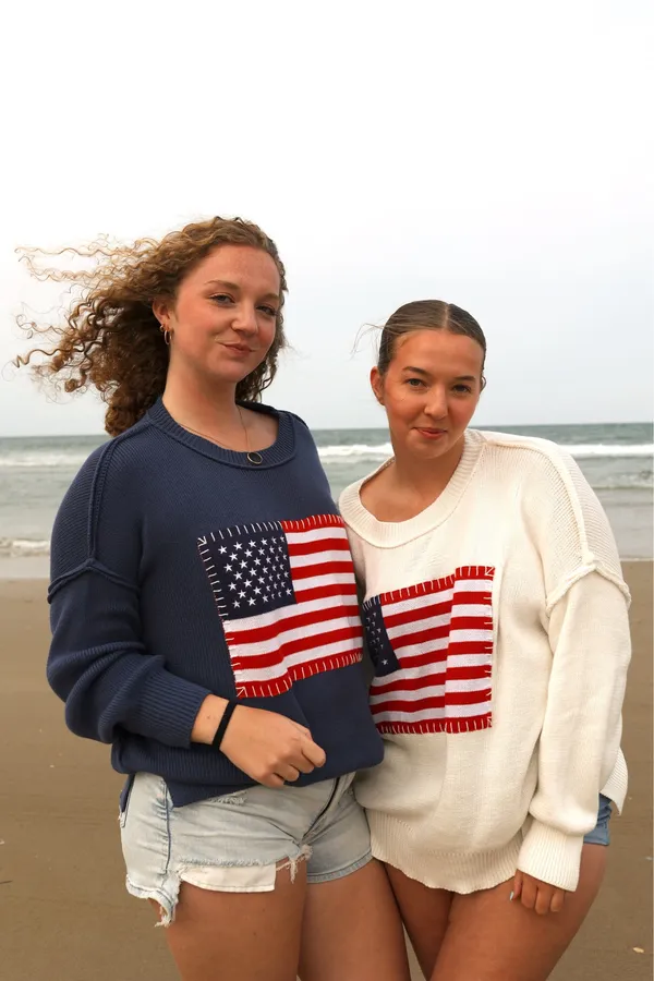 Simply southern American flag sweater xl - Image 2