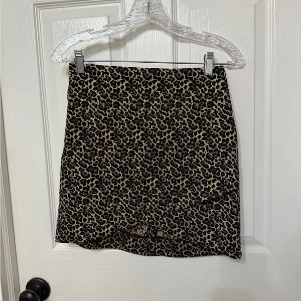 Sezane | Sézane | Jupe Calvi / Calvi Mini Skirt | Leopard Marron Dore | Fr Sz 38 - Image 2