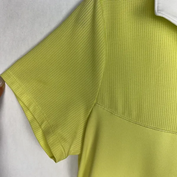 Annika Cutter & Buck Womens Medium Green Golf Polo Collar Half Button Down Shirt - Image 7