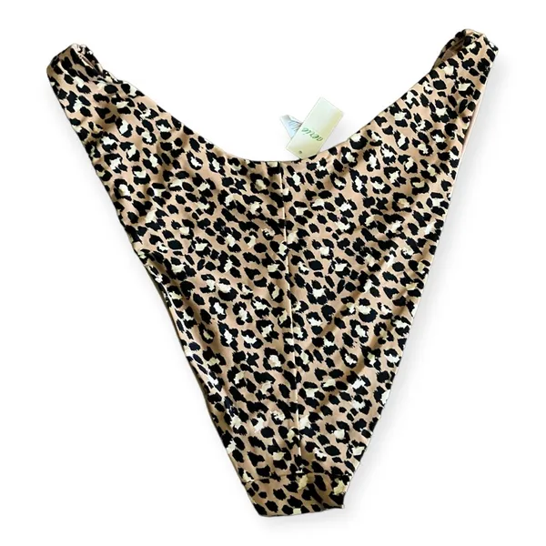 Aerie Womens leopard print high cut cheeky bikini swim bottom. - Image 2