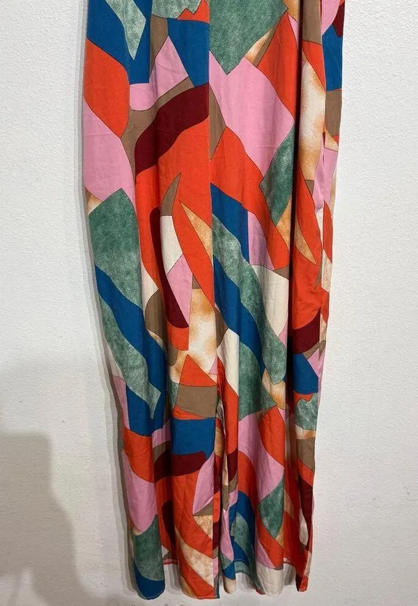 Luukse Multicolor Geometric Wide Leg Jumpsuit Sz M - Image 4