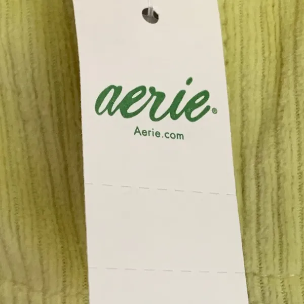 NWT Aerie Corduroy Ribbed Zip‎ Up Bomber Jacket in Neon Green - Image 6