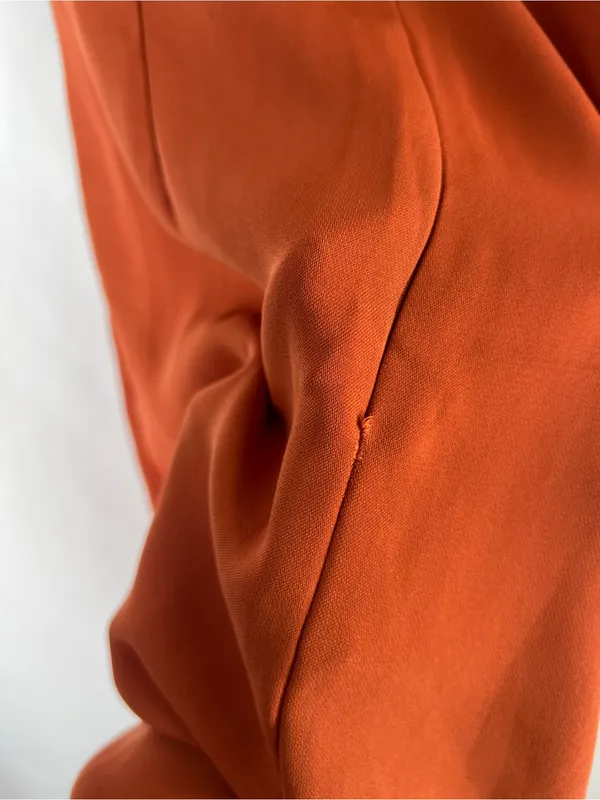 ASOS Twist & Drape Midi Dress in Rust Orange - Image 7