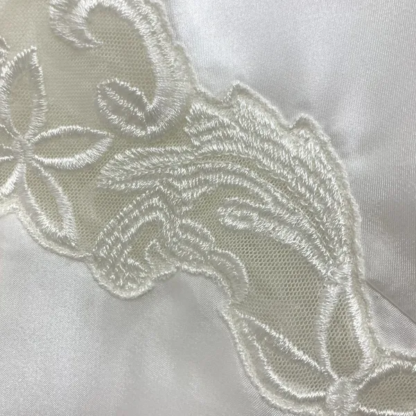 Morgan Taylor Ivory Satin Bridal Robe Size S Maxi Embroidered Sleeves Boudoir - Image 8