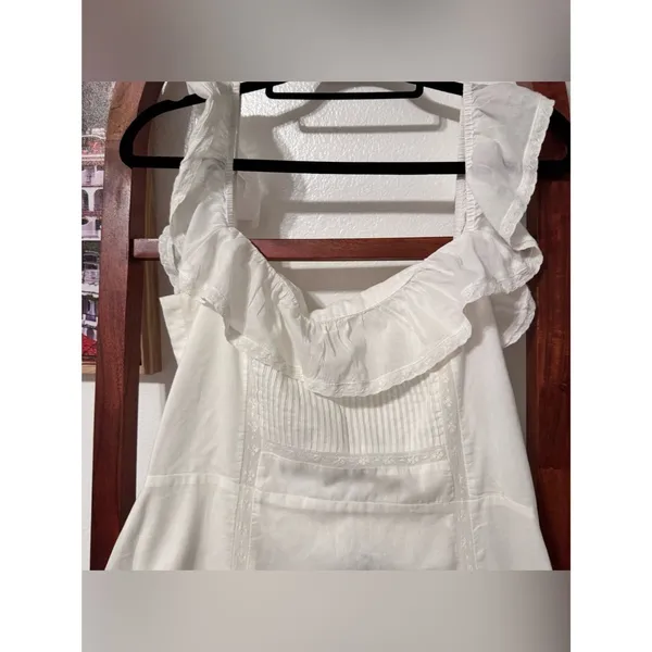 Reformation Tide Midi Dress White Ruffle Cotton Tiered - Image 6