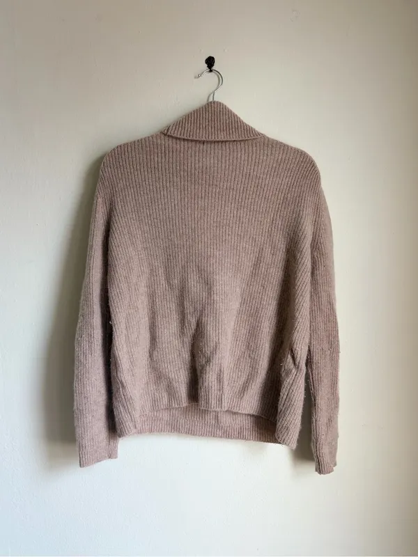Quince Mongolian Spring Cashmere Fisherman Turtleneck Sweater - Image 4