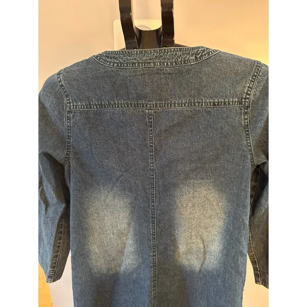 Rustic‎ Denim Women's Patchwork Long Sleeve Button down Dress Size Medium - Image 8