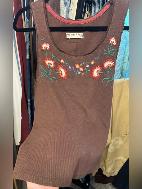 NWOT Free People We The Free Summer Tank - Brown combo - medium *IR* - Image 9