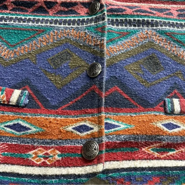 Vintage Bonkers In California Vest Navajo Western Native American Women Size M - Image 2