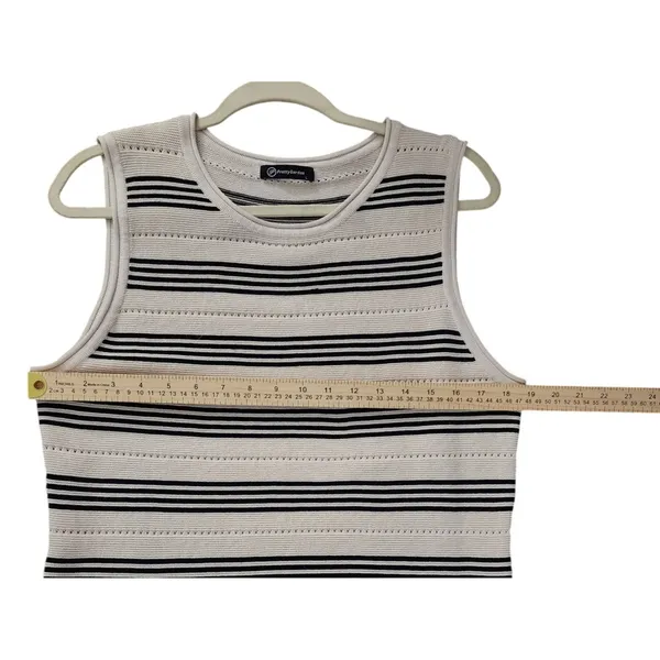 PrettyGarden Sweater Dress Womens Cream Black‎ Striped Side Slit, Large - Image 3