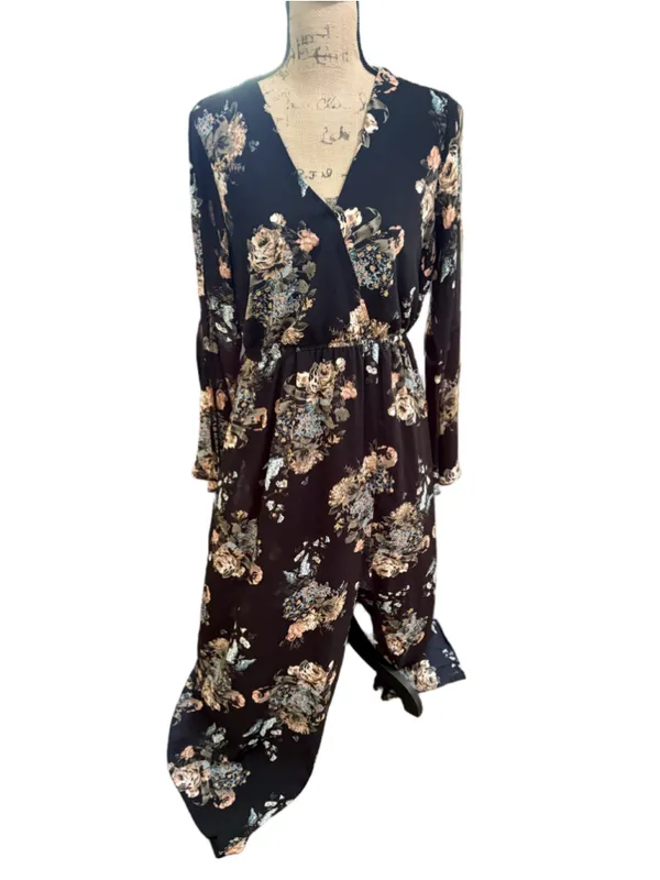 ROKOKO Black Floral Maxi Dress Size XL (22” PTP) NWT - Image 3