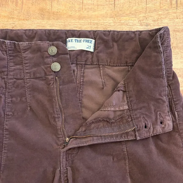 We the Free People Jayde Cord Flare 29 Corduroy Pants High Rise Brown Stretch - Image 7