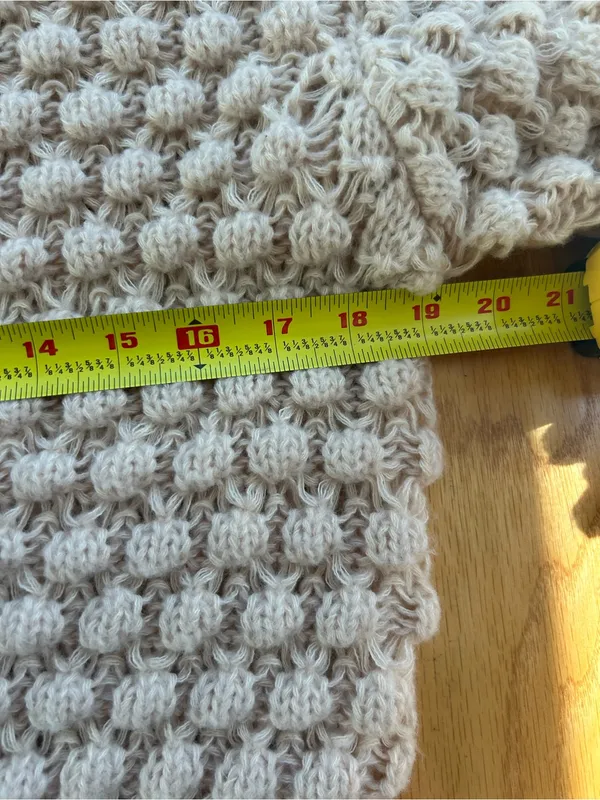 Pol Bobble Knit‎ Popcorn Sweater Small Cream Pink Textured Open Weave Pullover - Image 8