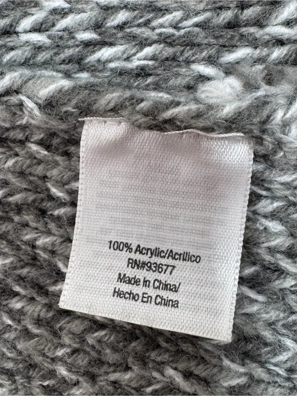 St. John's Bay Stripe Colorblock Shawl Collar Belted Cardigan Sweater Grey White - Image 10