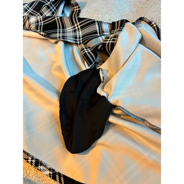 Hot Topic Black White Plaid O-Ring Zipper Skater Skirt XL - Image 6