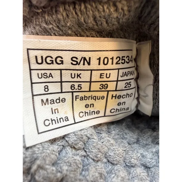 UGG Shaina Sweater Knit Cuff Boots Gray Suede Women's 8 1012534 - Image 9
