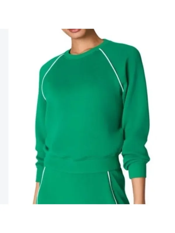 SPANX Airpiqué Long Sleeve Crewneck Top Field Green Women’s Small 21351R - Image 12