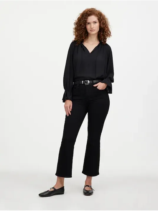 Madewell Curvy Kick Out Crop Jeans Black 29 Petite High Rise - Image 6