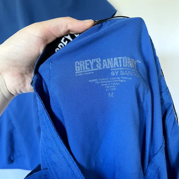Grey's Anatomy by Barco blue scrubs set workwear pockets women's size medium - Image 10