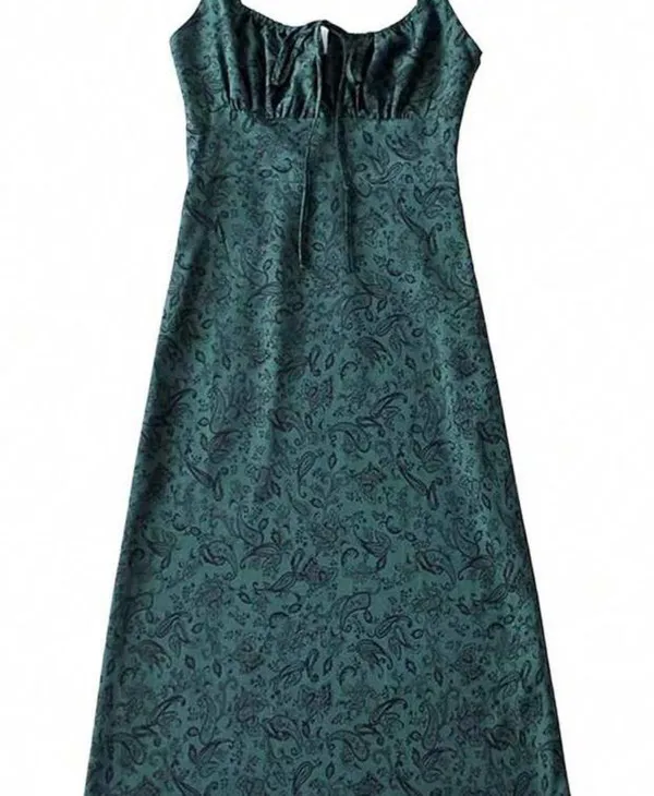 NWT Green & Black Floral Dress - Image 2