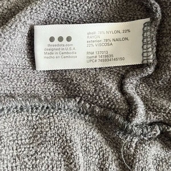 Three Dots Women’s Gray Crew Neck Pullover Sweater‎ Tie Bottom Size Medium - Image 4