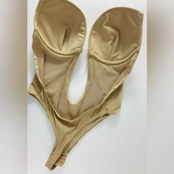 Defitshape Women’s Beige size 36/Large Backless Stretchy Seamless Bodysuit NWOT - Image 4