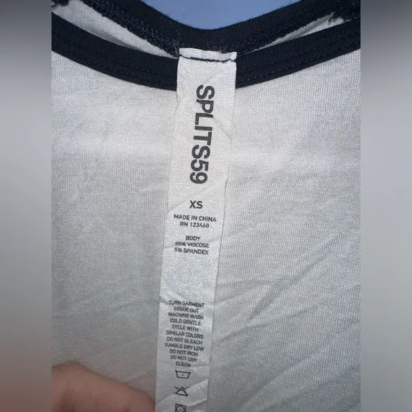 Splits59 Women’s Baseball Jersey Tee EUC White Navy Size XS EUC - Image 7