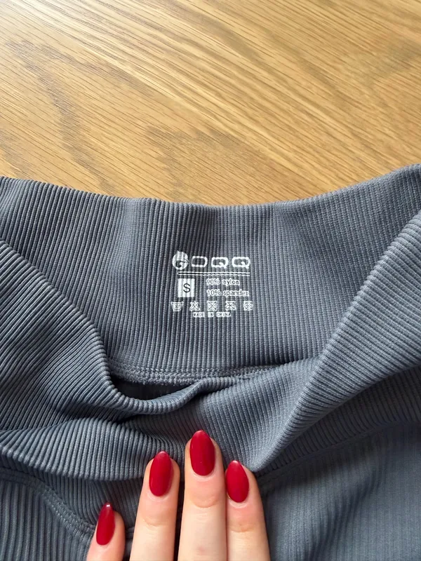 QQQ Ribbed Biker Shorts Gray - Image 3