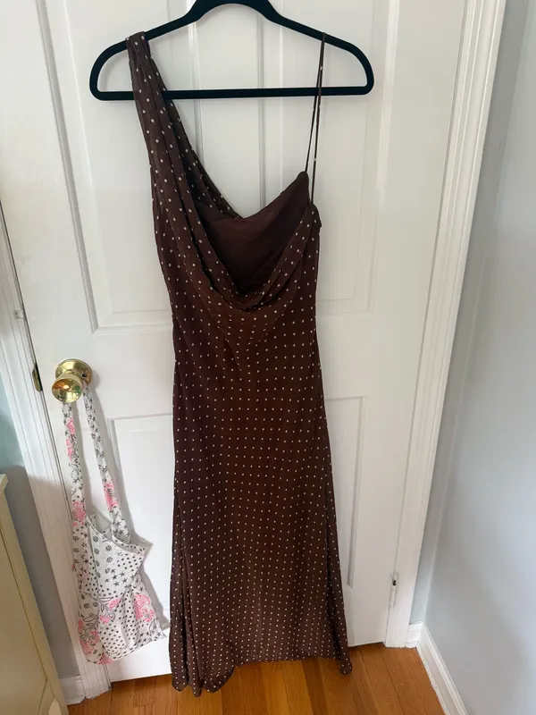 Zara Brown Polka Dot dress - Image 4