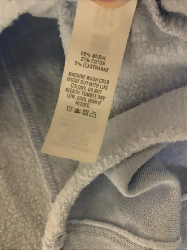 Offline By Aerie Light Blue Cropped Sweatshirt M Oversized Raw Hem Pullover - Image 6